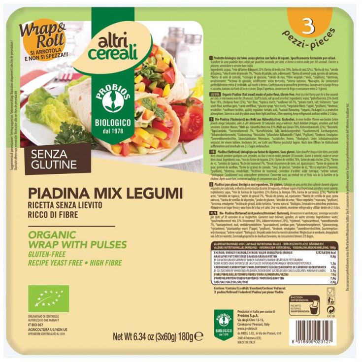 Piadina Mix Legumi Altri Cereali 3x60g