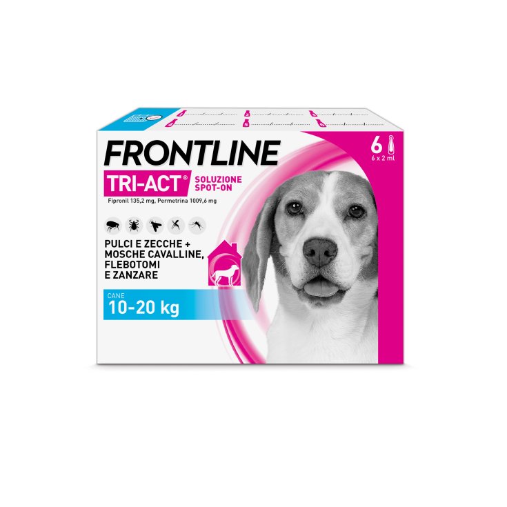 Frontline Tri‑Act Cani (10&ndash;20 Kg), 6 Pipette Antiparassitarie