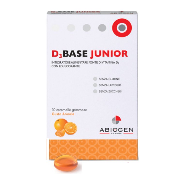 D3Base Junior Arancia Abiogen 30 Caramelle