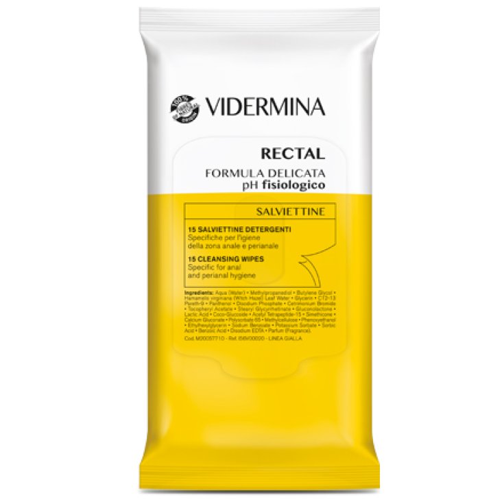 Vidermina Rectal Salviette 15 Pezzi
