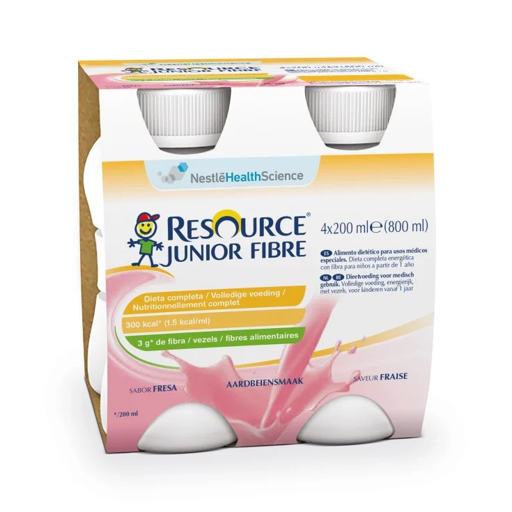 Resource&reg; Junior Fibre Fragola Nestl&eacute;HealthScience 4x200ml