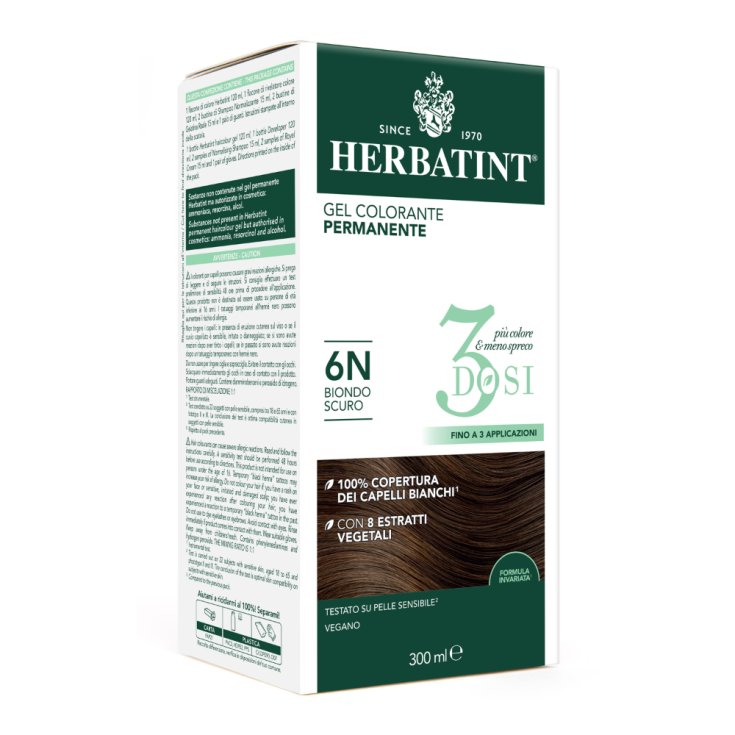Gel Colorante Permanente 6N 3 Dosi Herbatint 300ml