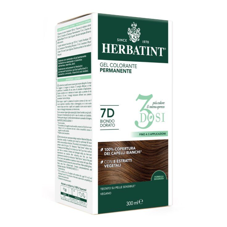 Gel Colorante Permanente 7D 3 Dosi Herbatint 300ml