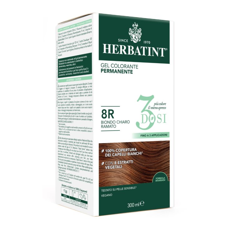 Gel Colorante Permanente 8R 3 Dosi Herbatint 300ml
