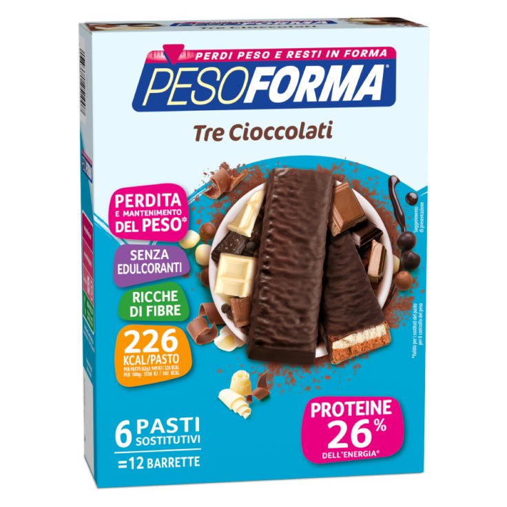 Barrette Tre Cioccolati Pesoforma&reg; 12 Pezzi