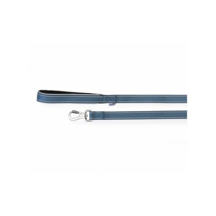 Guinzaglio con Maniglia in Neoprene e Cuciture Reflex Blu - 2 x 120 Cm - Blu
