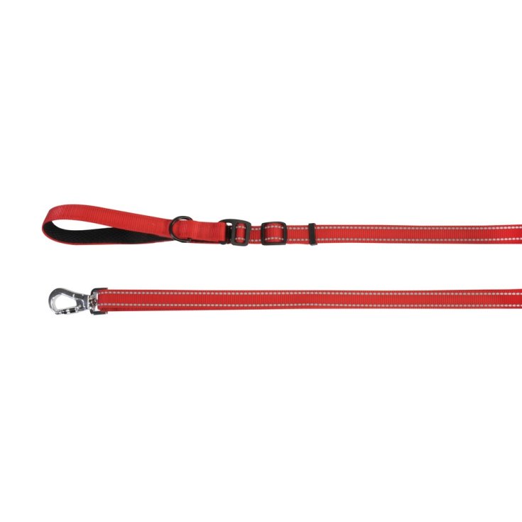 Guinzaglio con Maniglia in Neoprene e Cuciture Reflex Blu - 1,5 x 120 Cm - Rosso