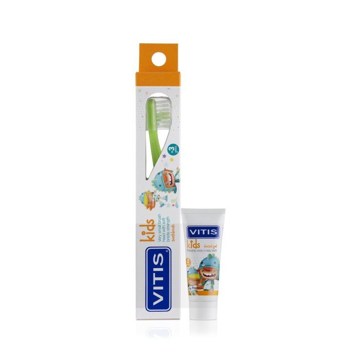 Vitis&reg; Kids Spazzolino con dentifricio Gel 8ml