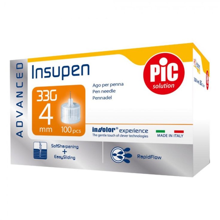 Insupen Advanced 33G x 4mm PIC 100 Pezzi