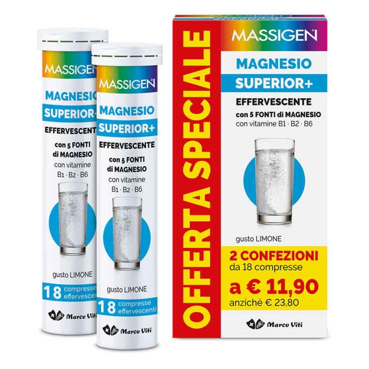 Magnesio Superior+ Effervescente Massigen 18+18 Compresse