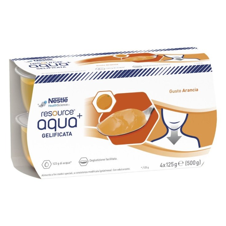 Resource&reg; Aqua+ Acqua Gelificata Arancia Nestl&eacute; 4x125g
