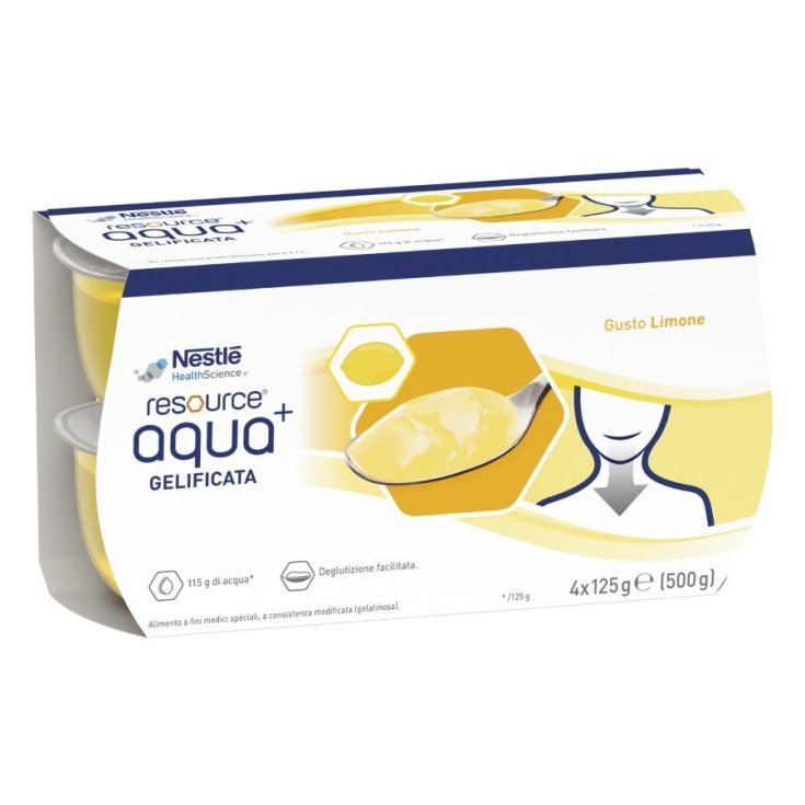 Resource&reg; Aqua+ Acqua Gelificata Limone Nestl&eacute; 4x125g