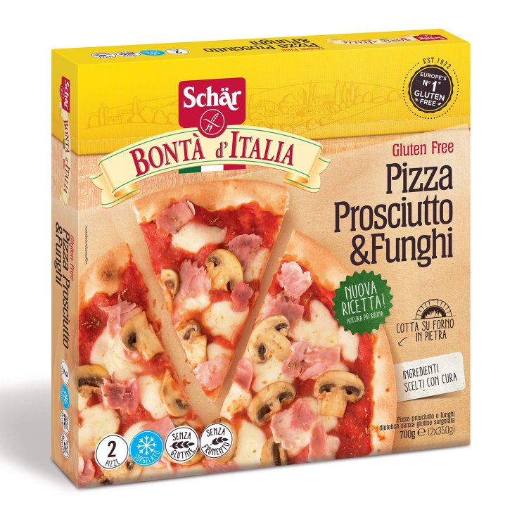 Pizza Prosciutto & Funghi&nbsp;Bont&agrave; d'Italia Surgelato Schar 2x350g