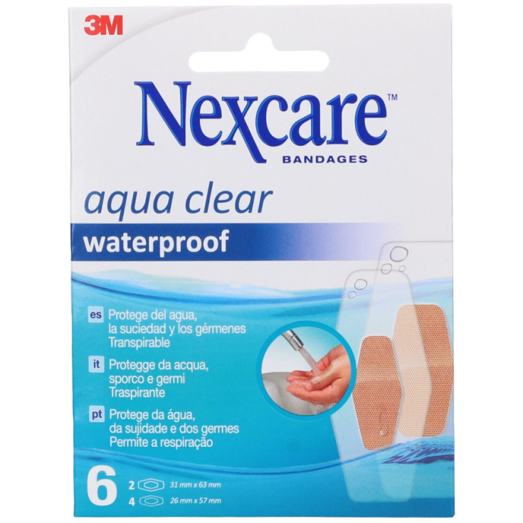 NexCare&trade; Aqua Clear Waterproof 3M&trade; 6 Cerotti