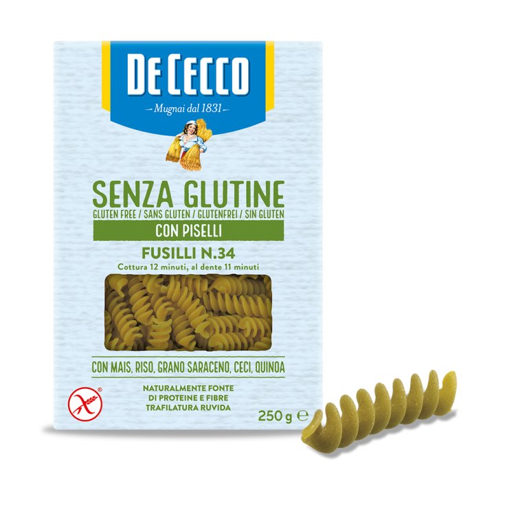 Fusilli N&deg;34 Con Piselli De Cecco 250g