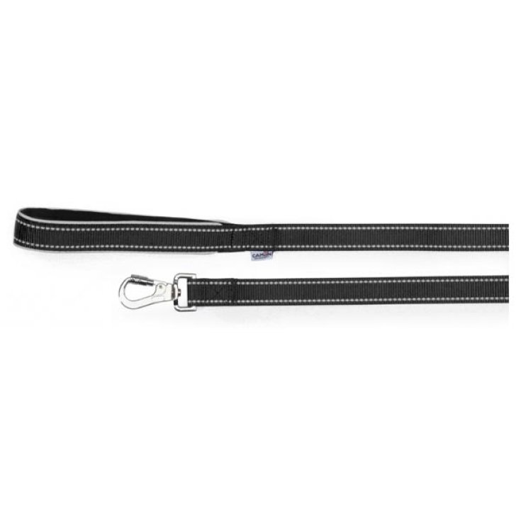 Guinzaglio con Maniglia in Neoprene e Cuciture Reflex Blu - 2 x 120 Cm - Nero