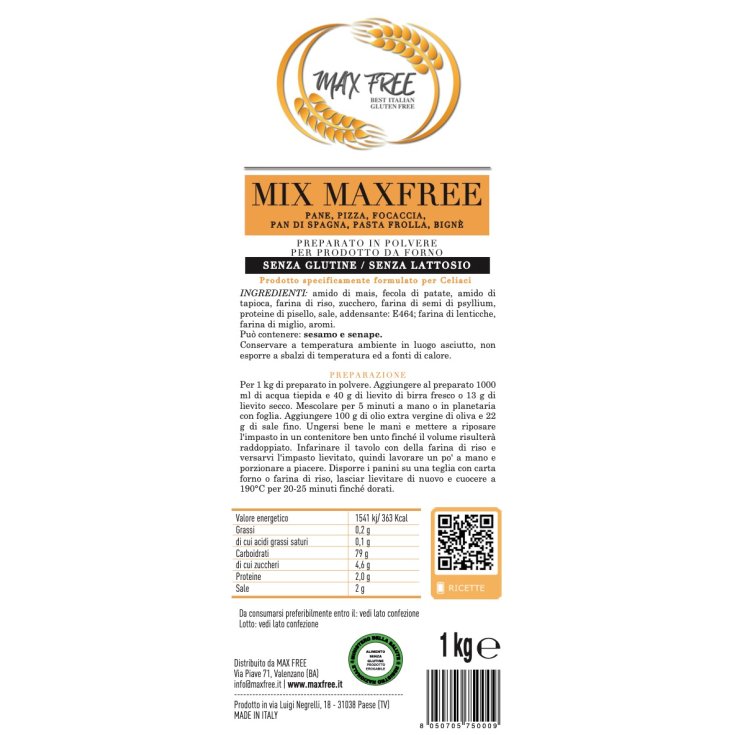 Mix Maxfree Senza Glutine Maxfree 1000g