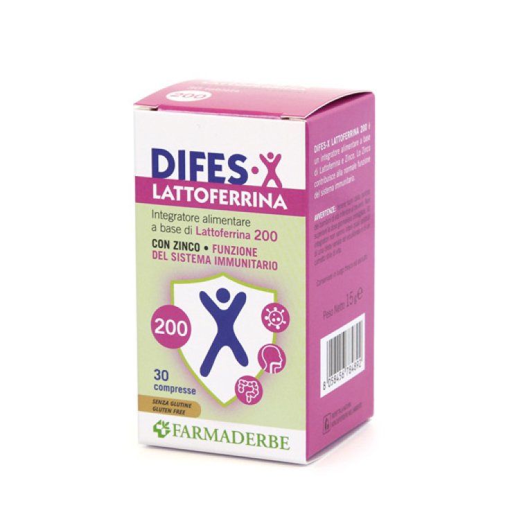 Difes&bull;X Lattoferrina 200 Farmaderbe 30 Compresse