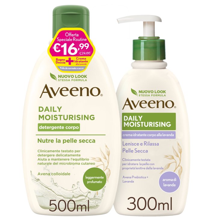 Daily Moisturising Bagno Doccia + Crema Idratante Alla Lavanda Aveeno