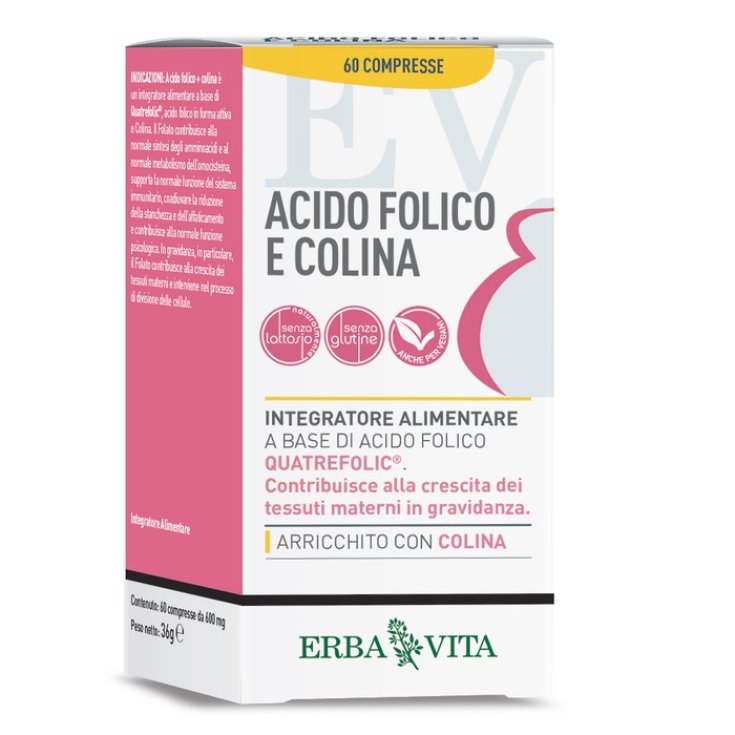 Acido Folico E Colina Erba Vita 60 Compresse Acido Folico E Colina Erba Vita 60 Compresse