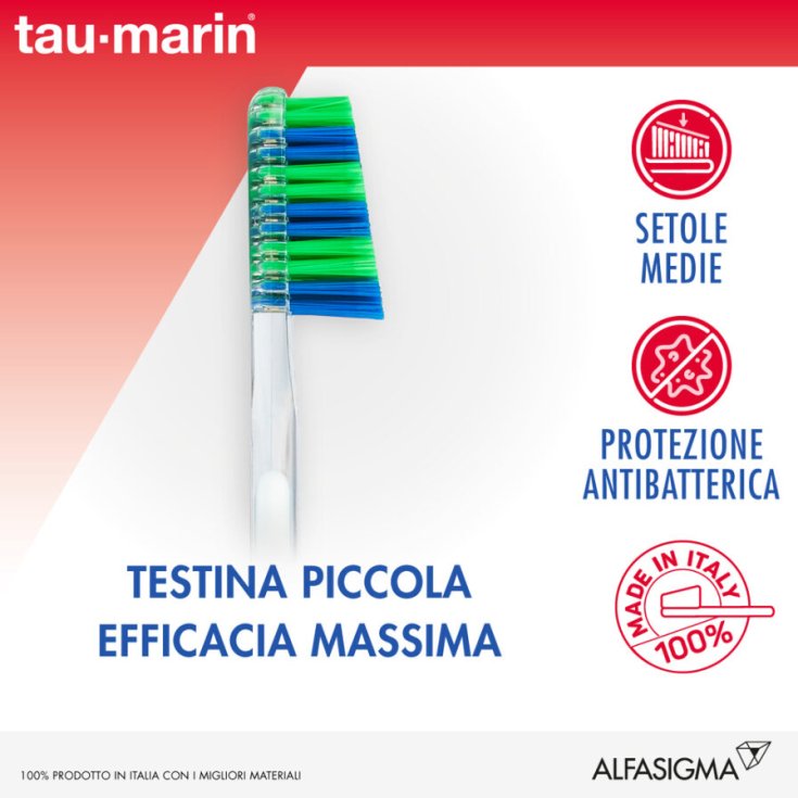 Tau Marin&reg; Spazzolino Professional 27 Setole Medie - Colori Assortiti