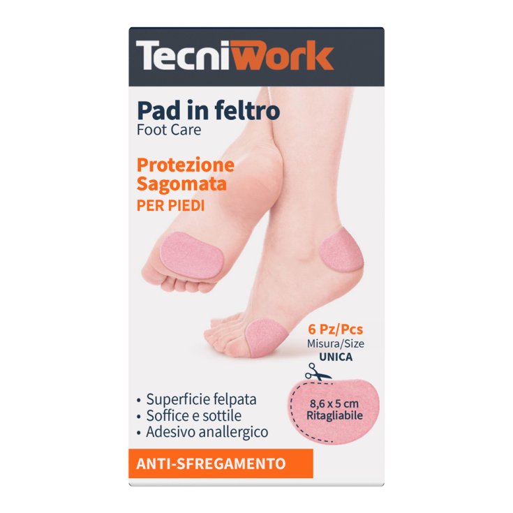 Pad Feltro Sagomato 8X6X5cm Tecniwork&reg; 6 Pezzi