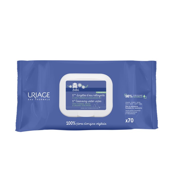 B&eacute;b&eacute; Salviettine Detergenti All'Acqua Uriage 70 Pezzi