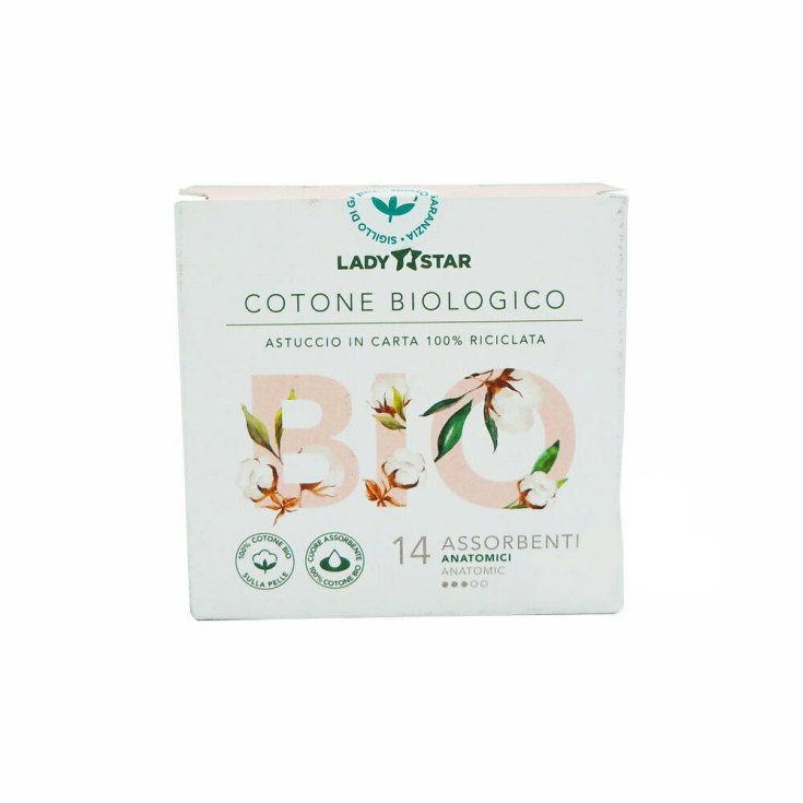 Assorbenti Anatomici Cotone Biologico Lady Star Farvima Care 14 Pezzi