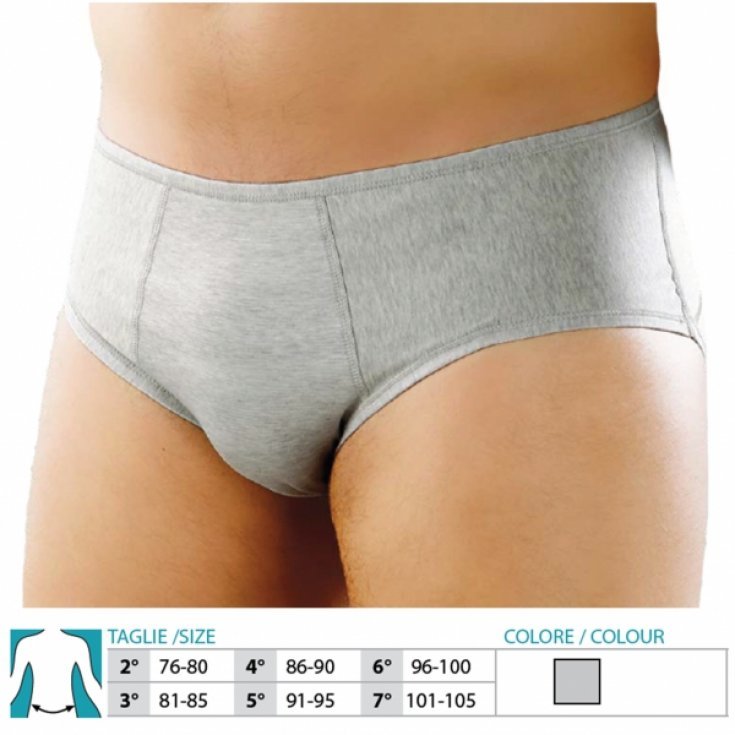 Slip Elastico Contenitivo Chiuso Cotone ORIONE 508 Grigio Taglia 2