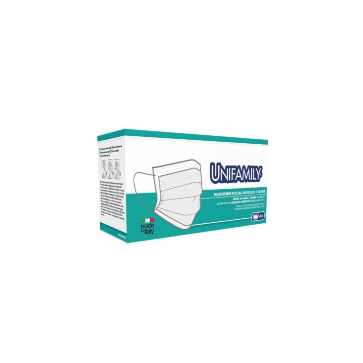 Mascherina Chirurgica Nera UniFamily&reg; 50 Pezzi