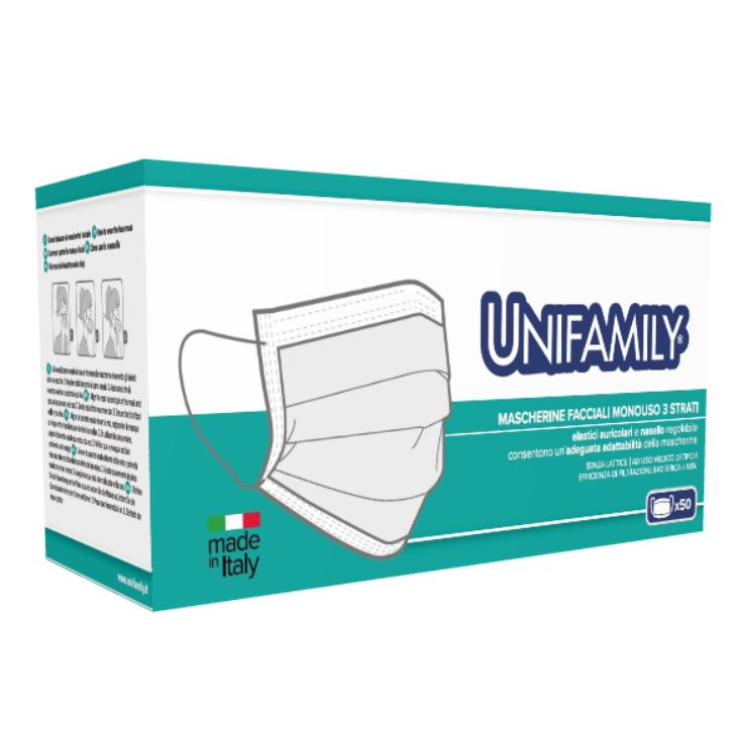 Mascherina&nbsp;Tipo II&nbsp;UNIFAMILY Rosso 50 Pezzi