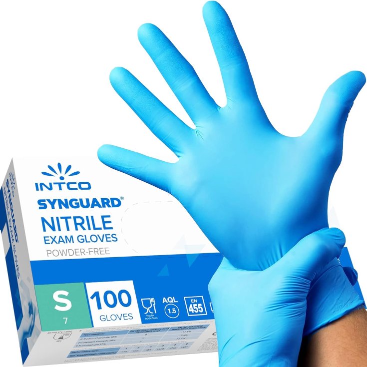 Synguard&reg; Nitrile Tg.S Exam Gloves S 100 Pezzi