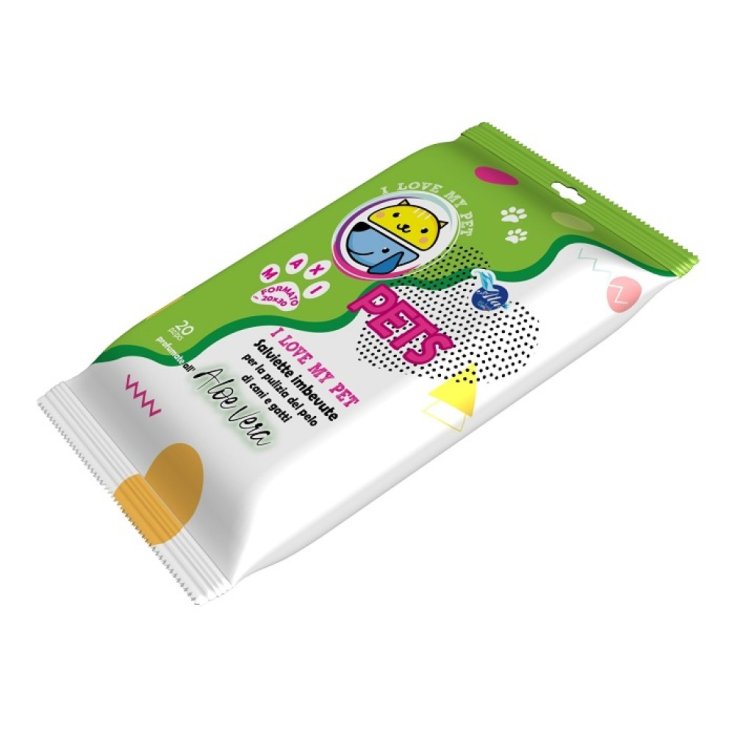 A+ cure I LOVE MY PET 20 Salviette imbevute FORMATO MAXI