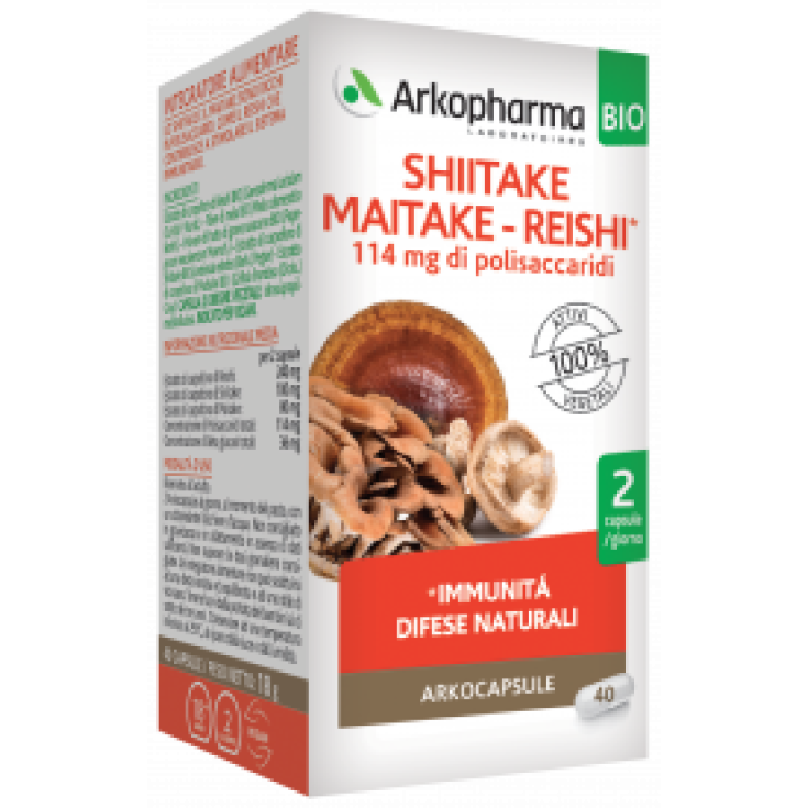 Arkocapsule&reg; Shiitake Maitake E Reishi BIO Arkopharma 40 Capsule