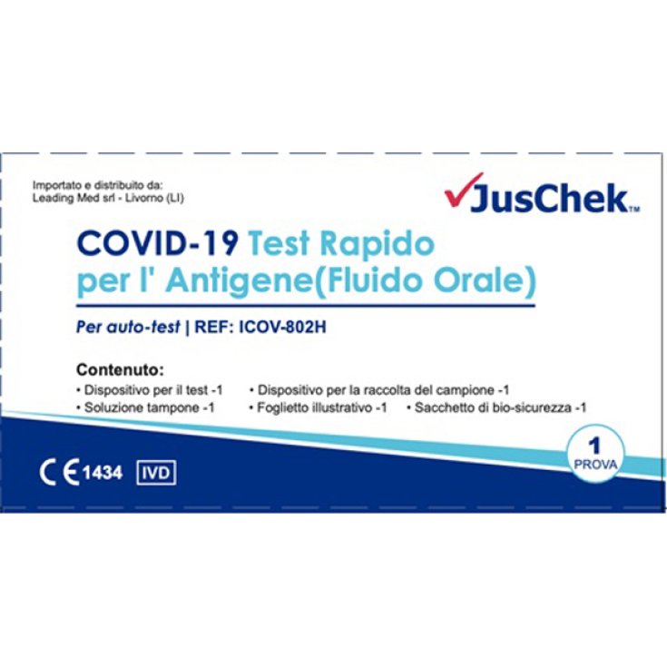 Test rapido per l'antigene COVID-19 Fluido orale&nbsp;JusChek&trade;