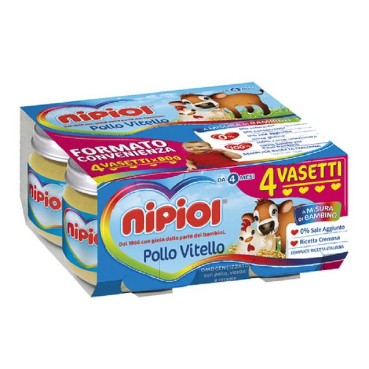 OMOGENEIZZATO CON CARNE DI POLLO/VITELLO NIPIOL&reg; 4X80G