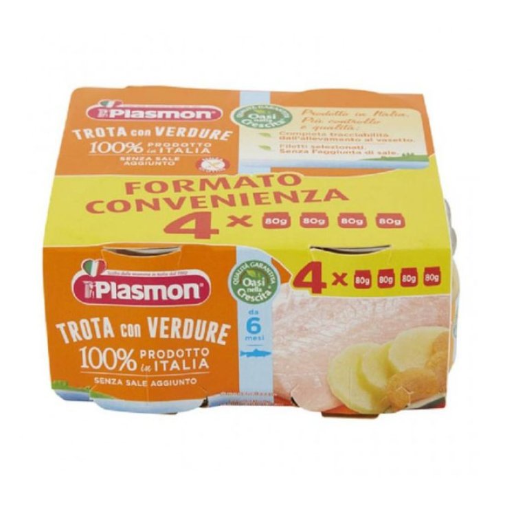 Omogeneizzato Di Pesce Trota Con Verdure Plasmon&reg; 4x80g
