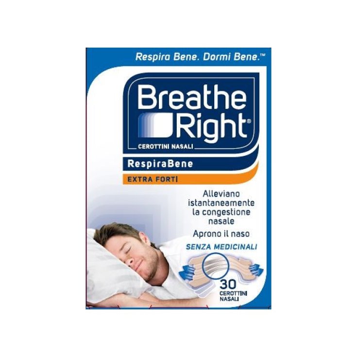 Cerottini Nasali RespiraBene Extra Forti Breathe Right&reg; 30 Pezzi