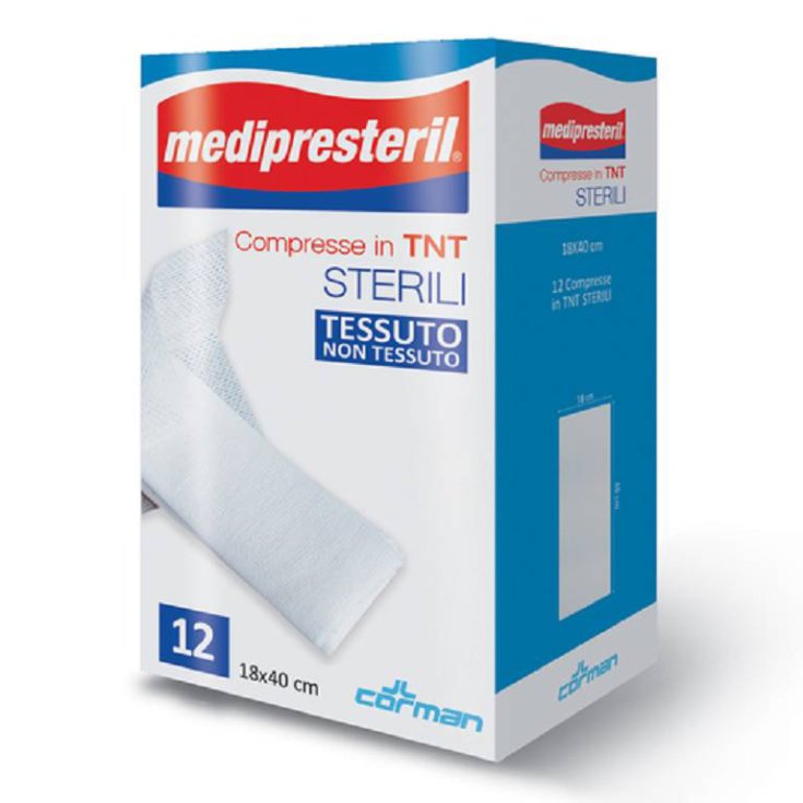 MEDIPRESTERIL&reg; COMPRESSE TNT 18X40 CORMAN 12 Pezzi