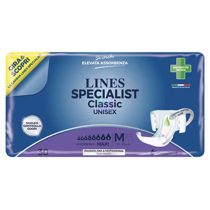 LINES SPECIALIST Classic UNISEX PANNOLONI A MUTANDINA MAXI M 30 Pezzi