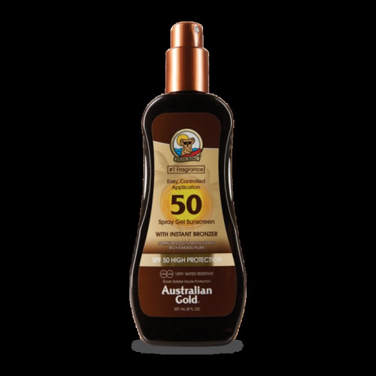 Spf50 Spray gel With Instant Bronzer Australian Gold 237ml