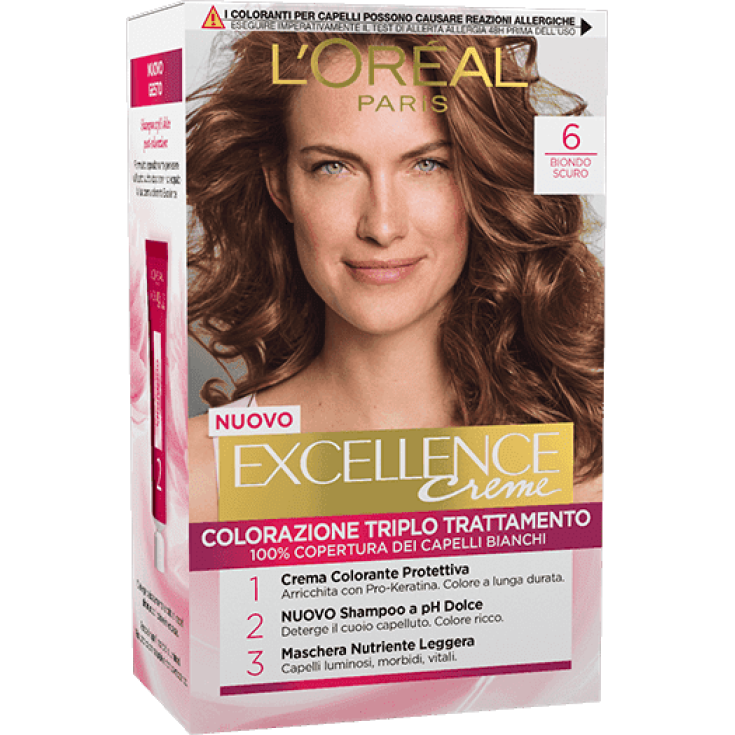 Excellence Cr&egrave;me Colorazione Permanente 6 Biondo Scuro L'OREAL 40ml