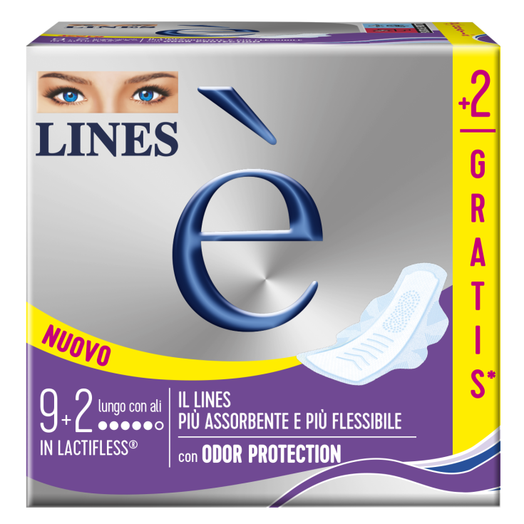 Asorbente in Lactifless Lungo con Ali Lines&nbsp;&egrave; 9+2 Pezzi