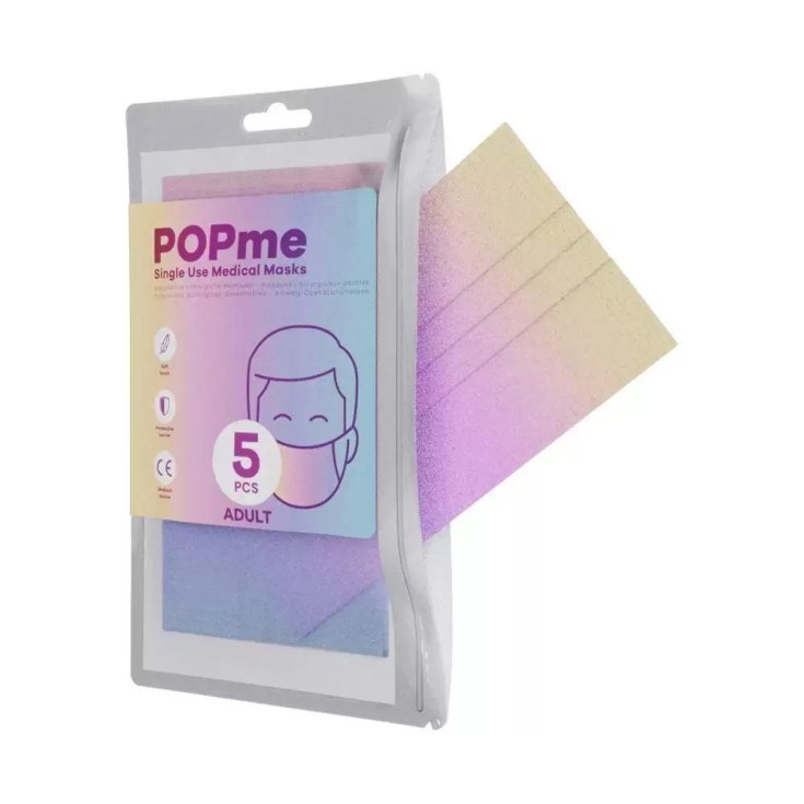 Mascherina Chirurgica Adult Rainbow POPme 5 Pezzi