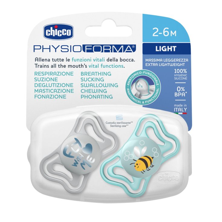 PhysioForma Light 2-6m Succhietto Silicone Azzurro CHICCO&reg; 2 Pezzi