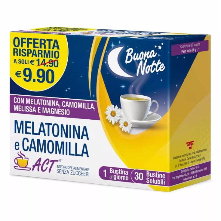 MELATONINA E CAMOMILLA ACT&reg; 30 Bustine