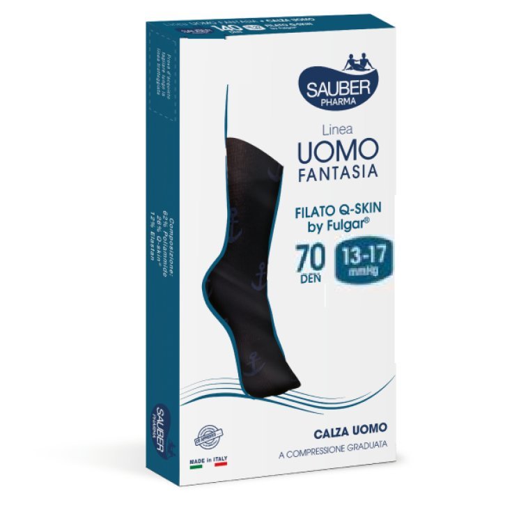 Linea Uomo Fantasia Calza 70D Gessato Bordeaux Tg.S/M Sauber