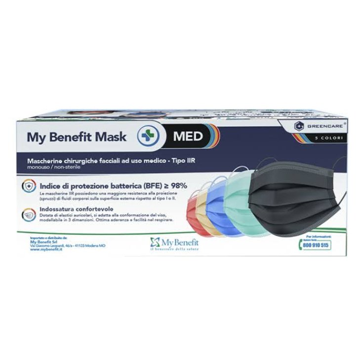 My Benefit Mask Tipo IIR Greencare Colori Vari 50 Pezzi