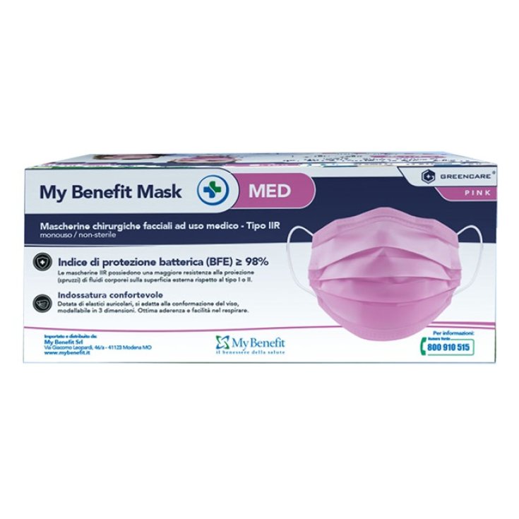My Benefit Mask Tipo IIR Greencare Rosa 50 Pezzi