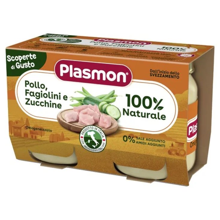 Omogeneizzato Pollo Fagiolini E Zucchine Plasmon 2x120g